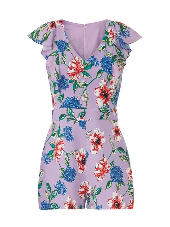 Pants - New! Parker Ana Floral Romper Purple Blue Red Flutter Sleeve V-Neck